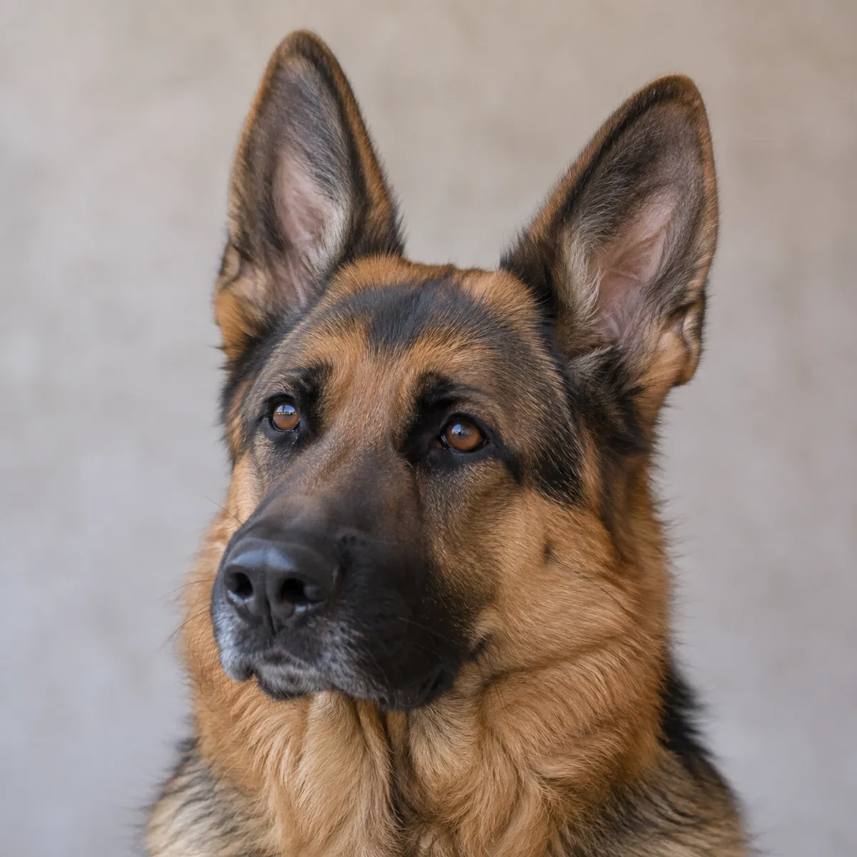Dog portrait reference photo, the source the tattoo stencil was traced from (AI-generated example)