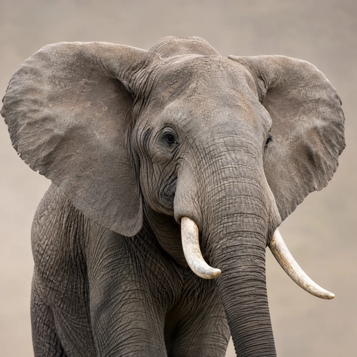 Elephant reference photo, the source the tattoo stencil was traced from (AI-generated example)