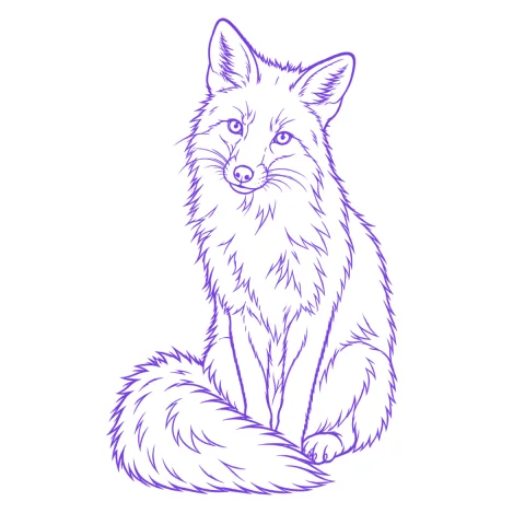 Fox tattoo stencil: clean linework traced from the photo