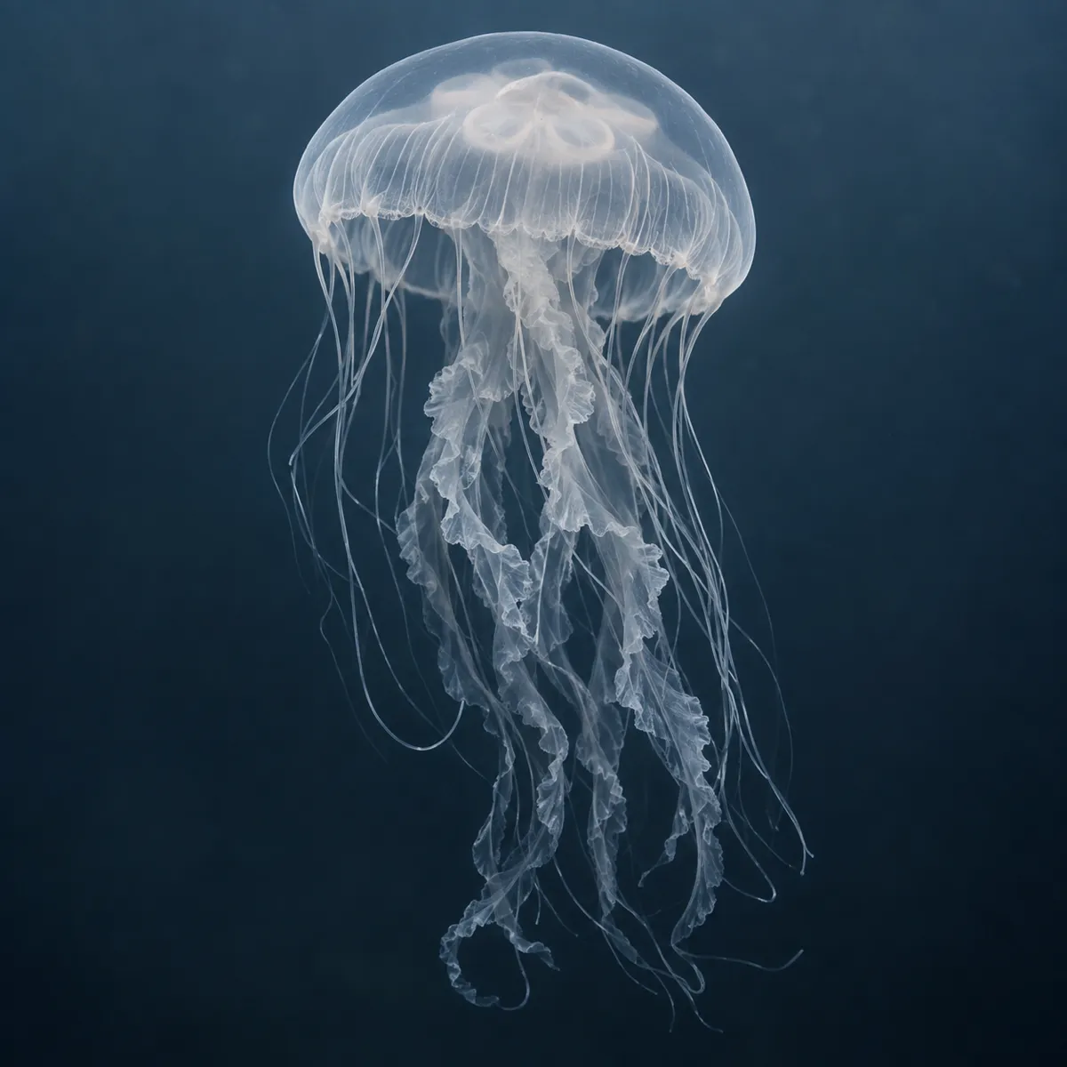 Jellyfish reference photo, the source the tattoo stencil was traced from (AI-generated example)