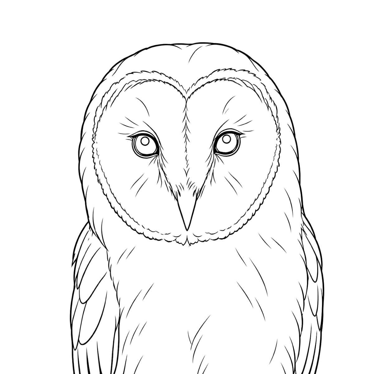 Owl tattoo stencil in clean black linework on white, printable (AI-generated example)