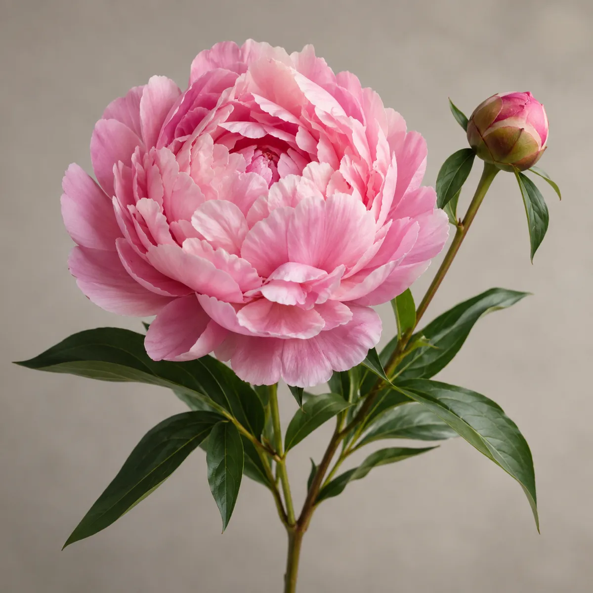 Peony reference photo, the source the tattoo stencil was traced from (AI-generated example)